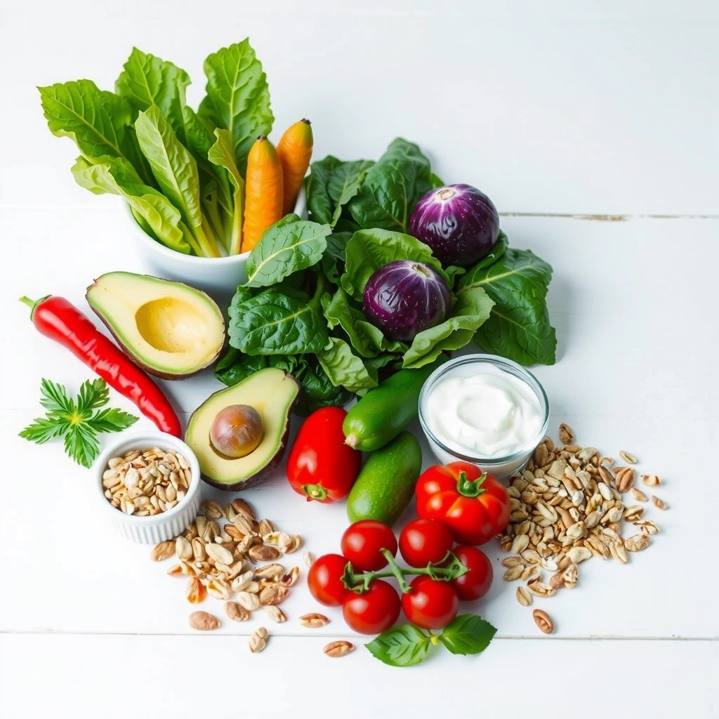 Frische, gesunde Lebensmittel als Hintergrund